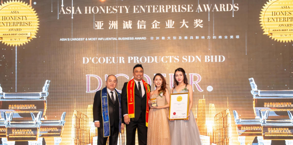 D'COEUR Products Sdn Bhd at the Asia Honesty Enterprise Awards